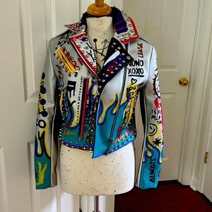 Silver leather jacket; never worn!